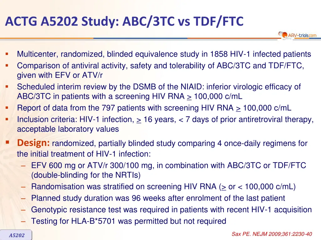 actg a5202 study abc 3tc vs tdf ftc