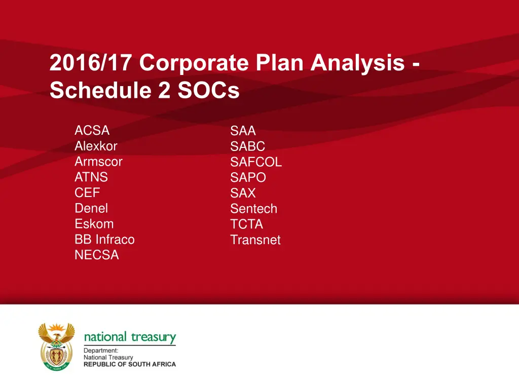 2016 17 corporate plan analysis schedule 2 socs