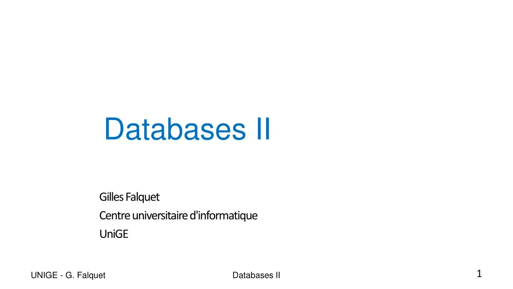 databases ii