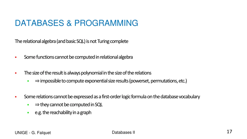 databases programming