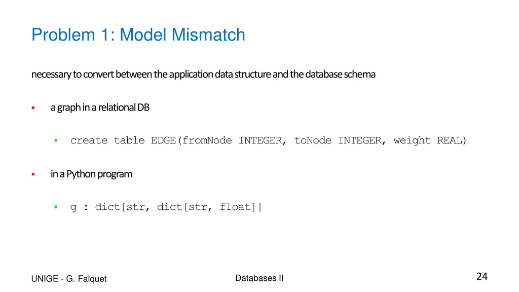 problem 1 model mismatch
