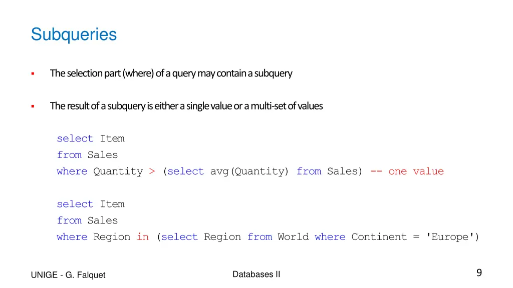 subqueries