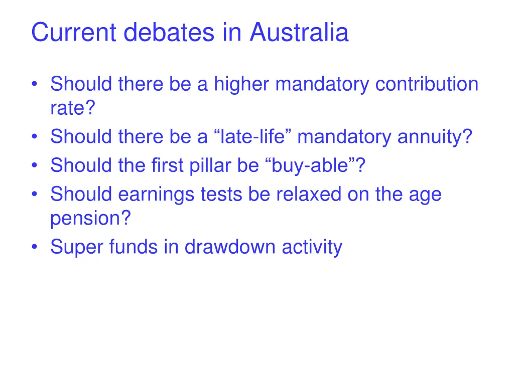 current debates in australia