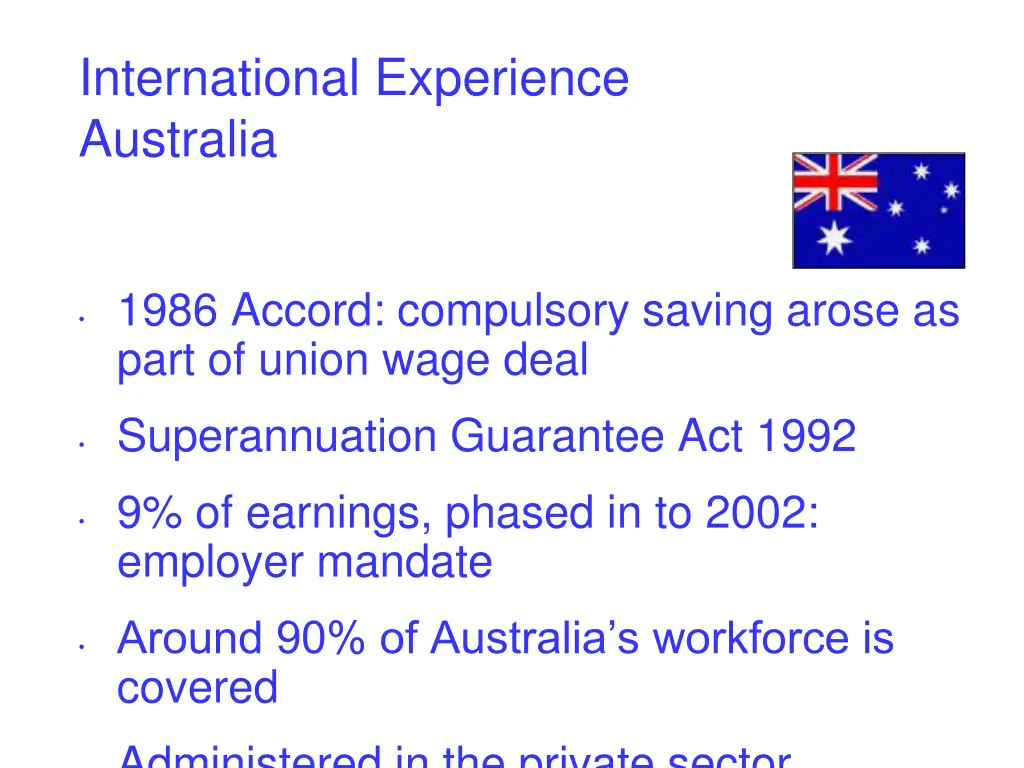 international experience australia