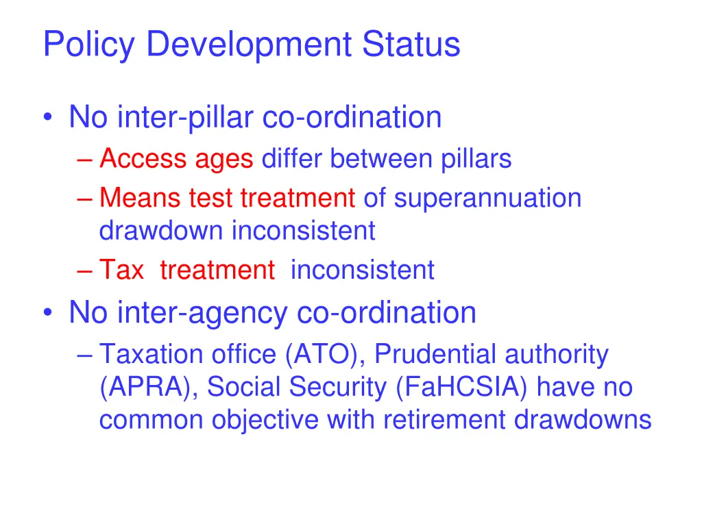 policy development status 1