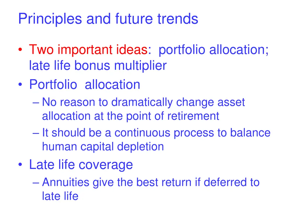 principles and future trends