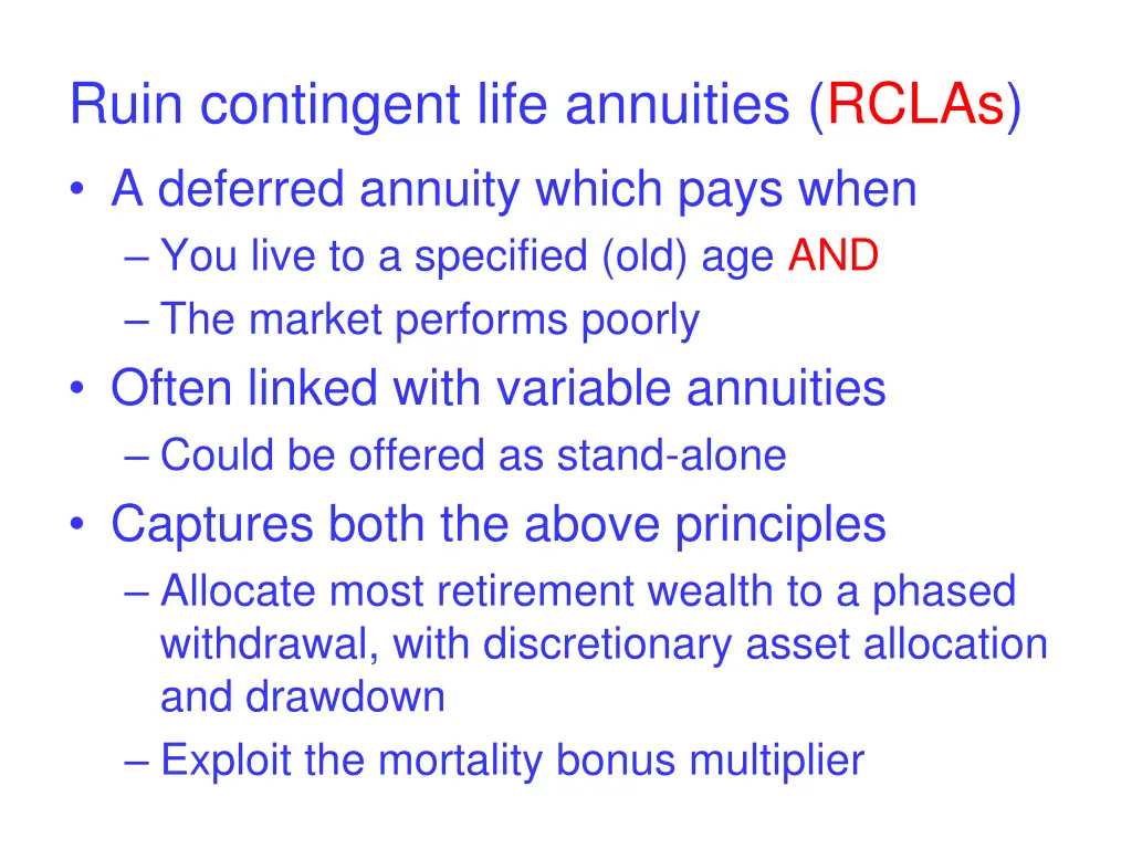ruin contingent life annuities rclas a deferred