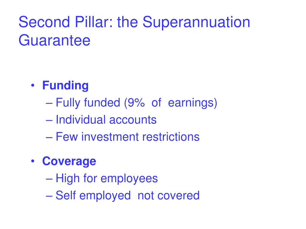 second pillar the superannuation guarantee