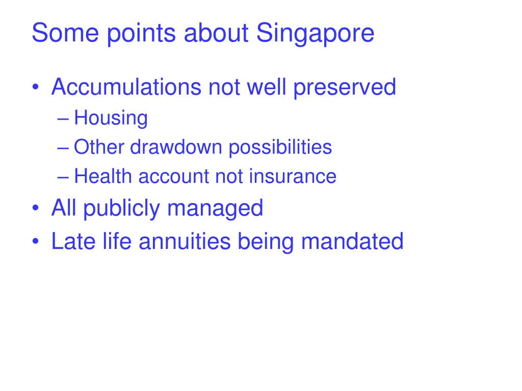 some points about singapore