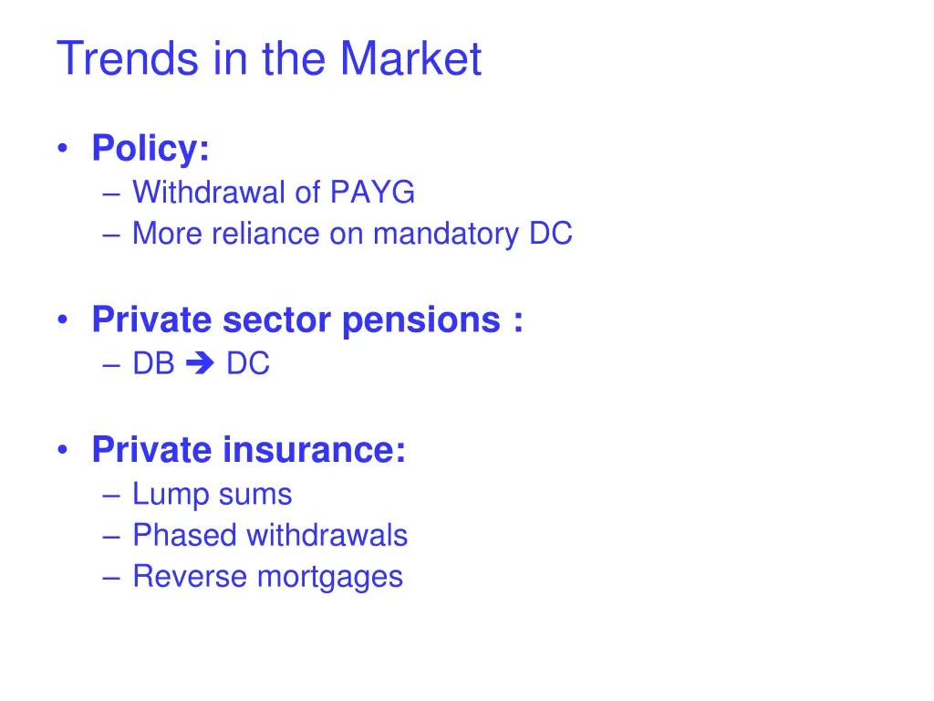 trends in the market