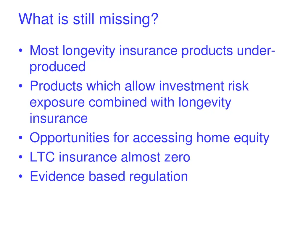 what is still missing