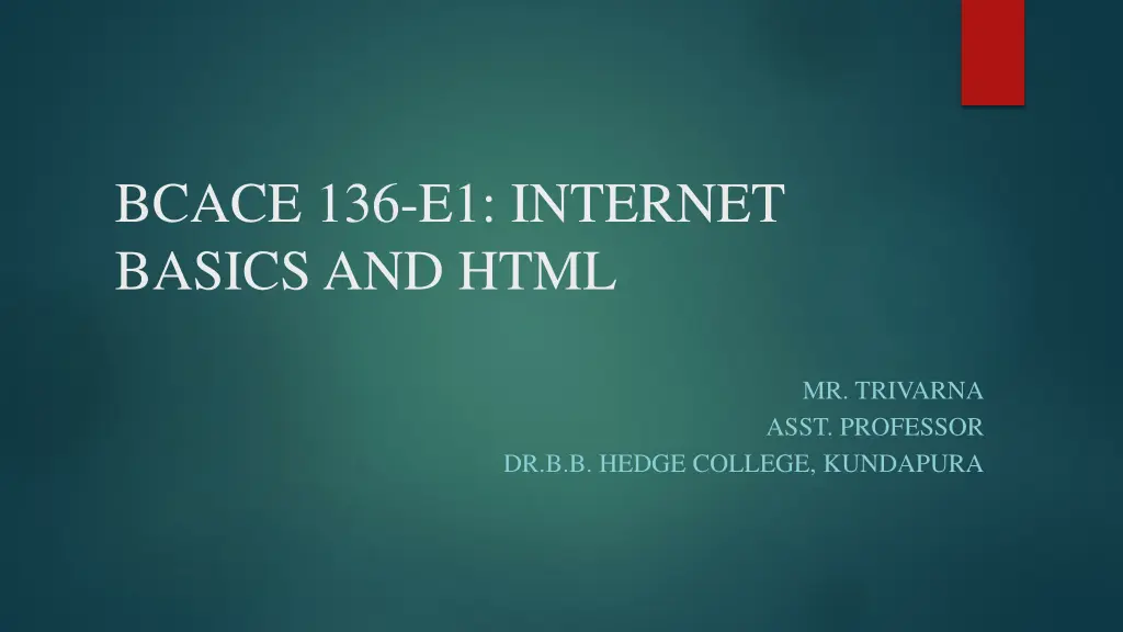bcace 136 e1 internet basics and html