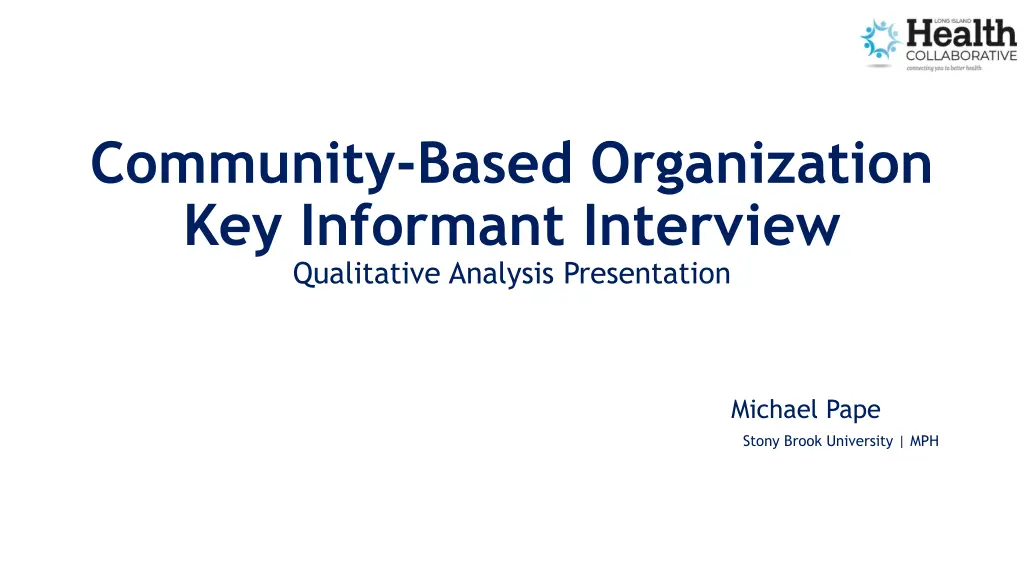 community based organization key informant