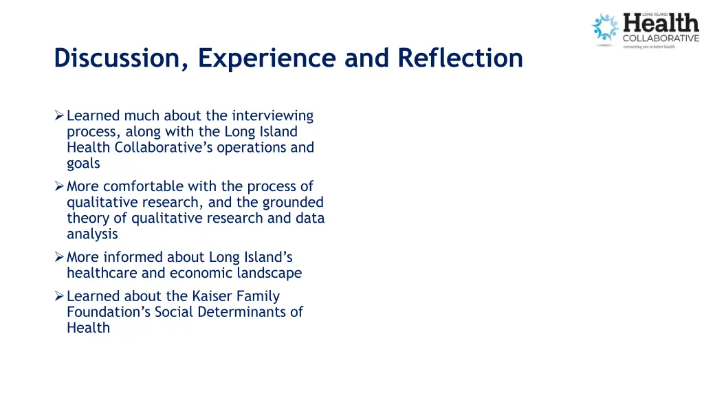 discussion experience and reflection