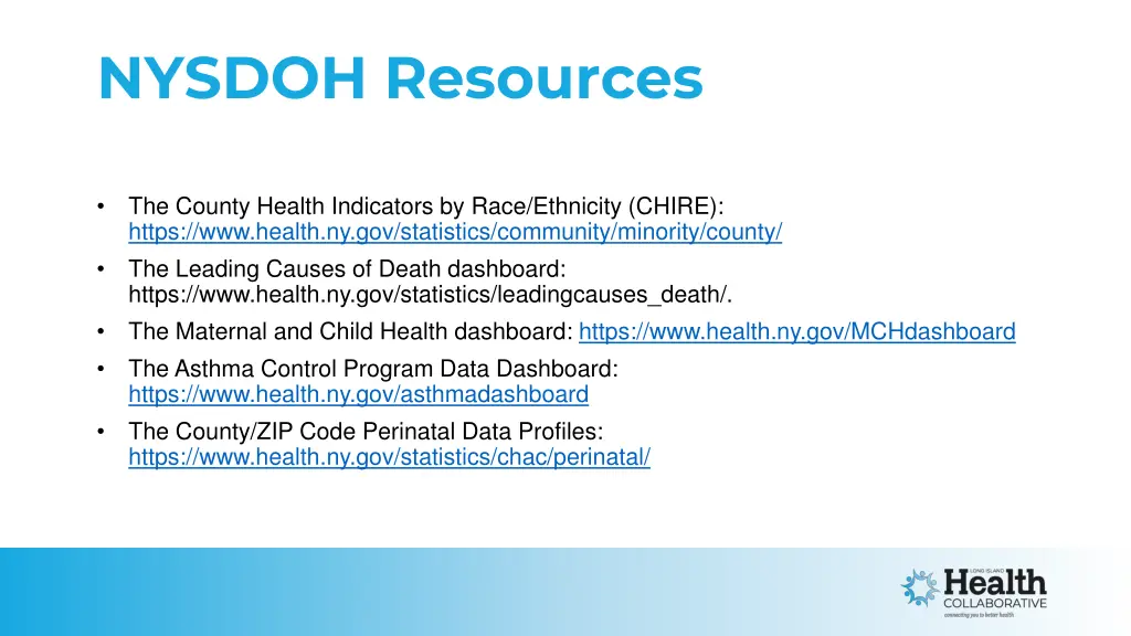 nysdoh resources