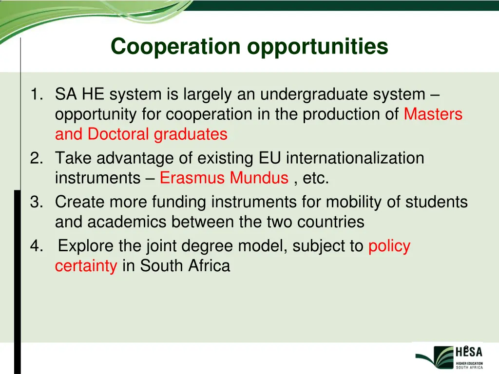 cooperation opportunities