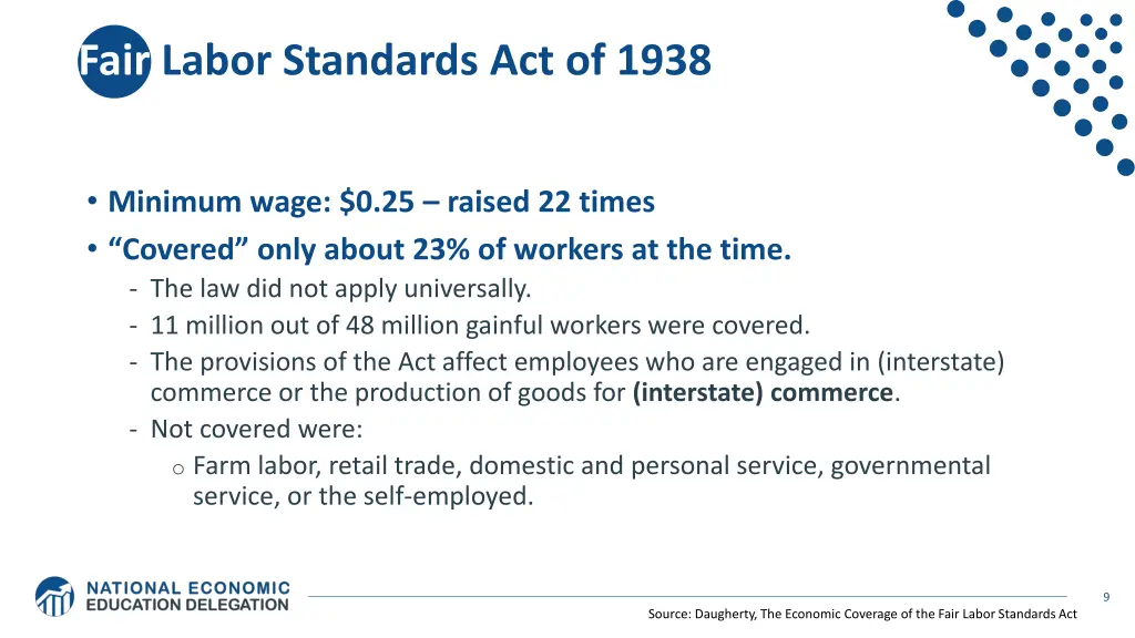 fair labor standards act of 1938