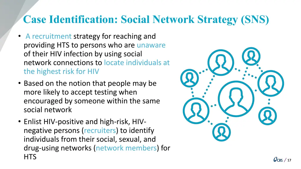 case identification social network strategy sns