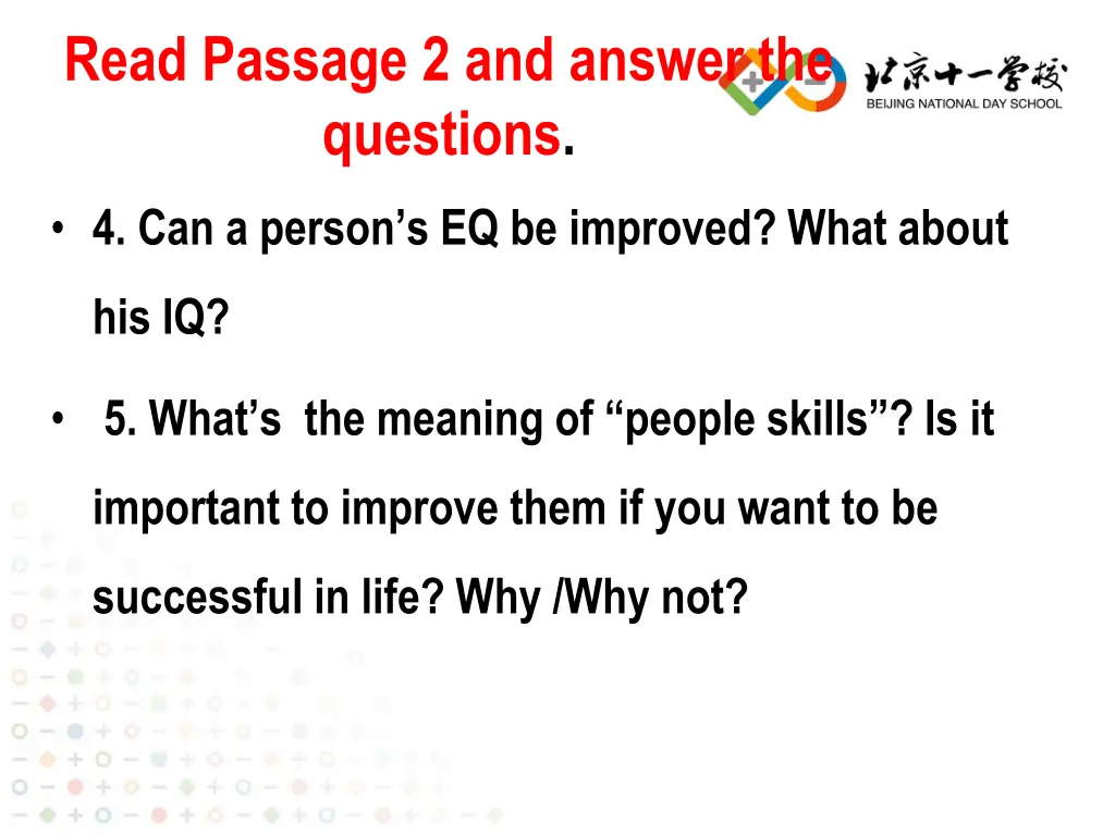 read passage 2 and answer the questions