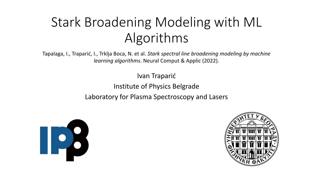 stark broadening modeling with ml algorithms