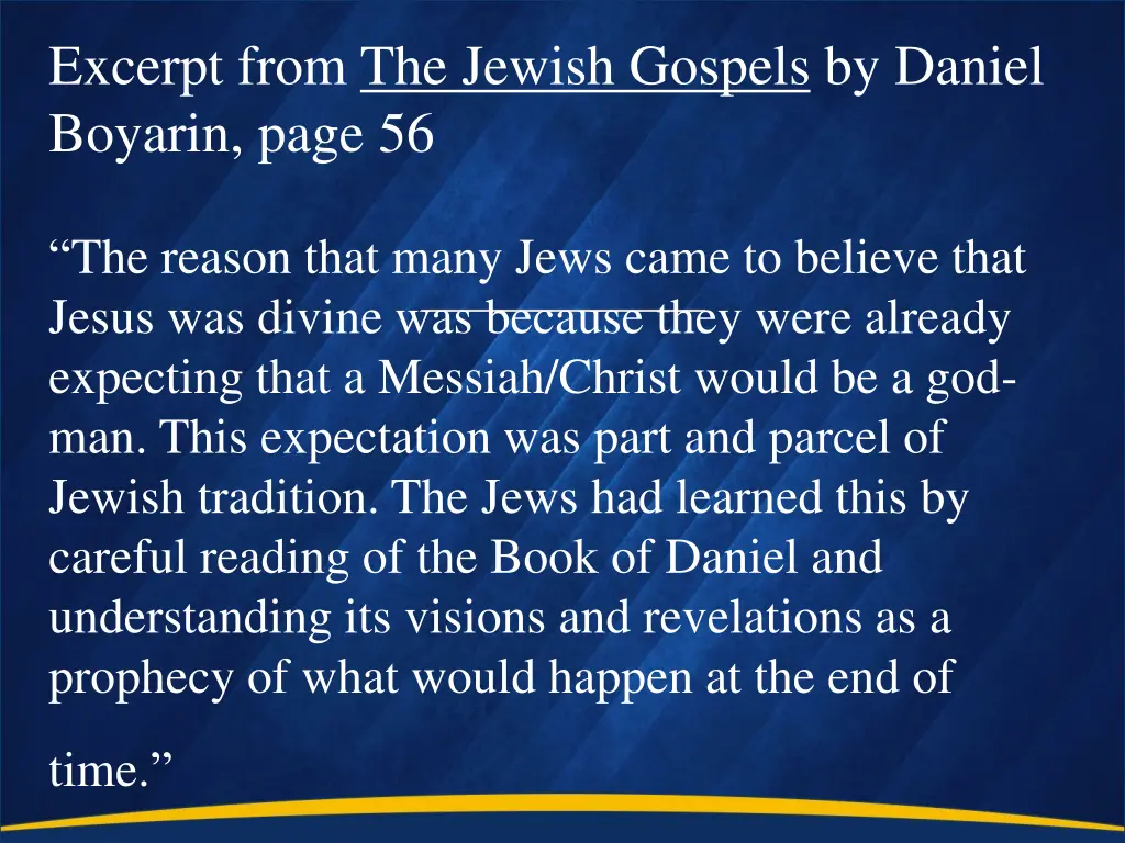 excerpt from the jewish gospels by daniel boyarin
