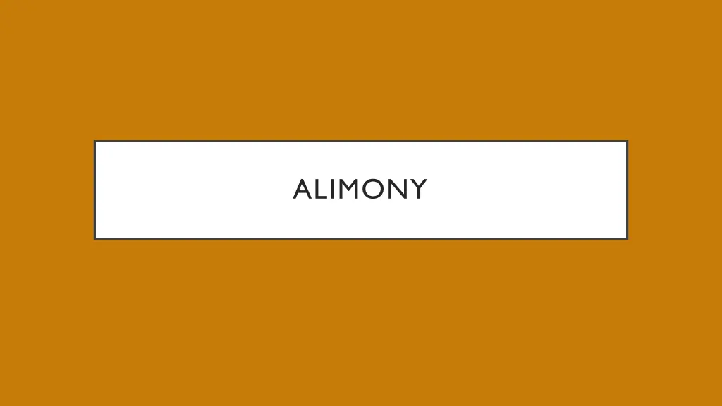 alimony