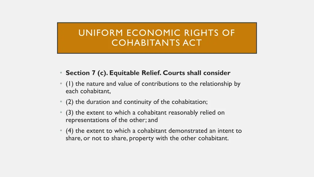 uniform economic rights of cohabitants act