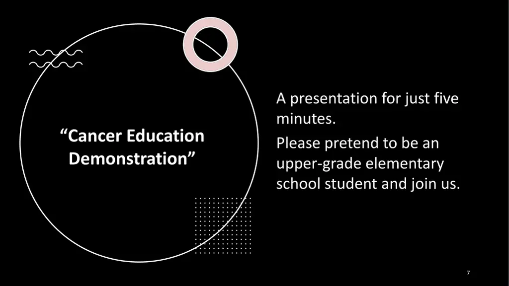 a presentation for just five minutes please