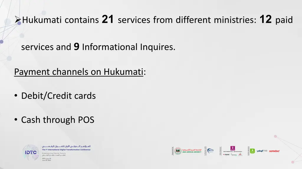 hukumati contains 21 services from different