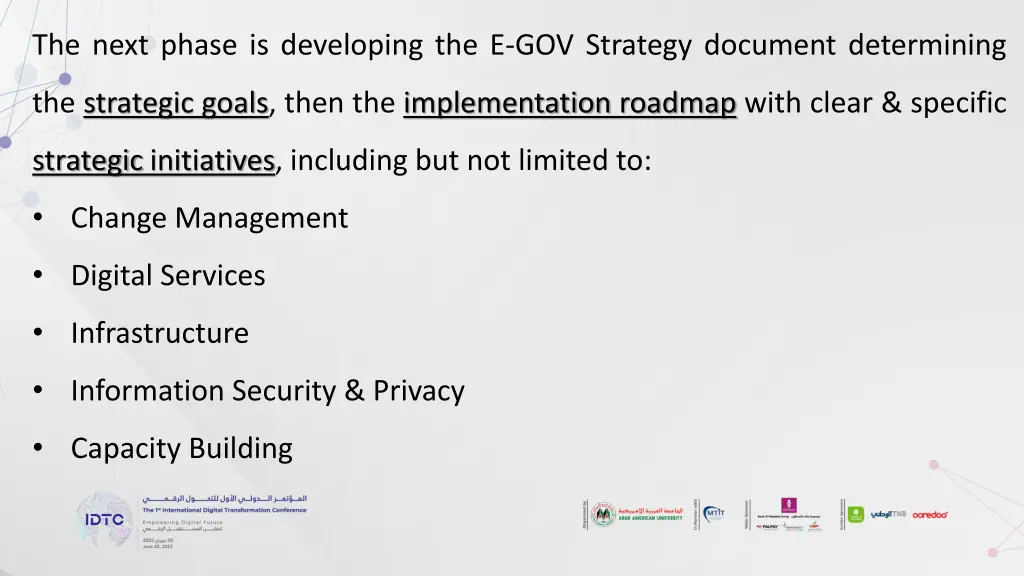the next phase is developing the e gov strategy