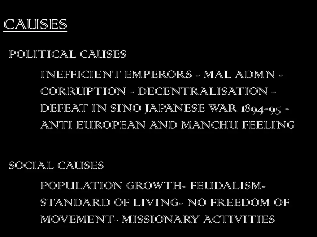 causes