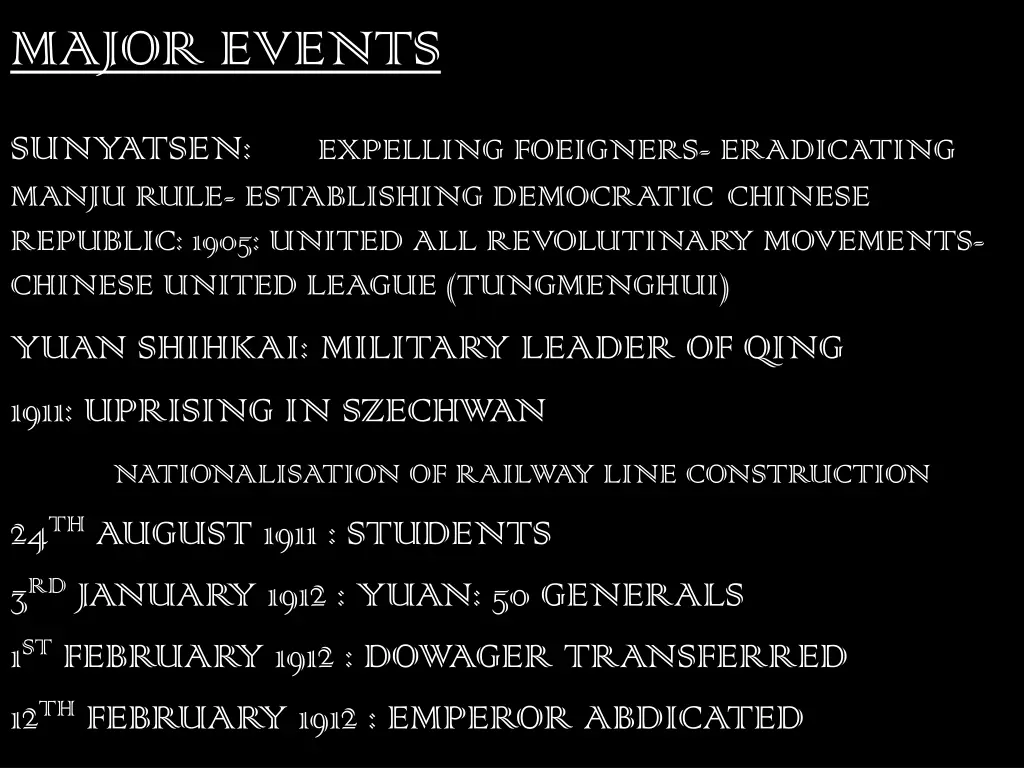major events
