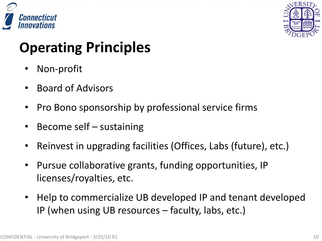 operating principles