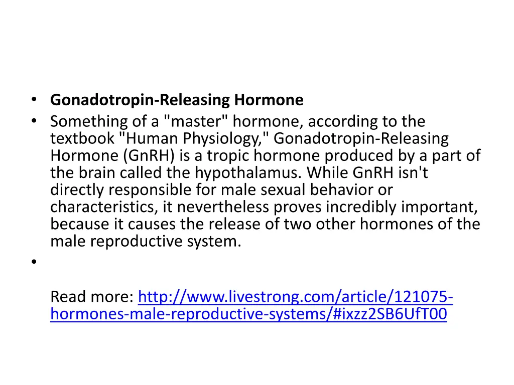 gonadotropin releasing hormone something