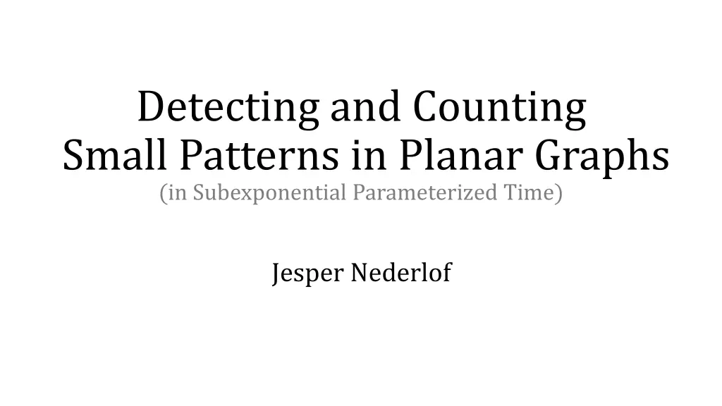 detecting and counting small patterns in planar