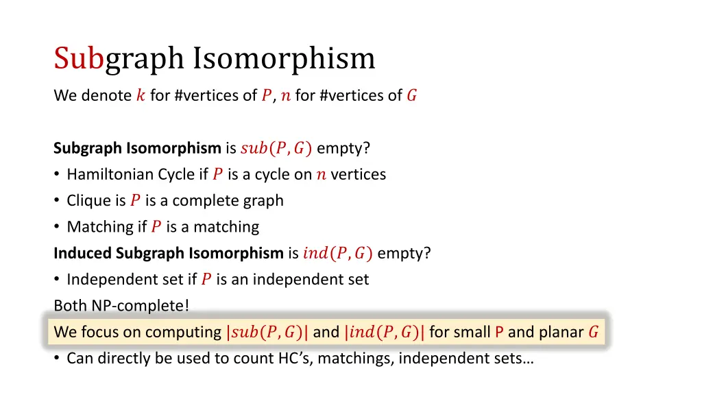 subgraph isomorphism 1