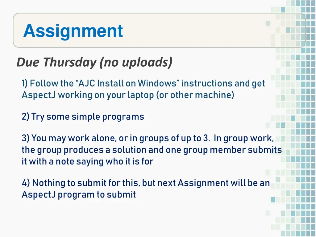 assignment