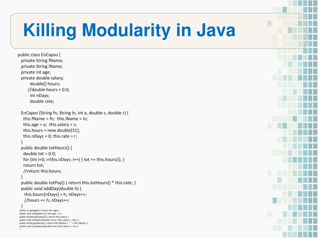 killing modularity in java 1