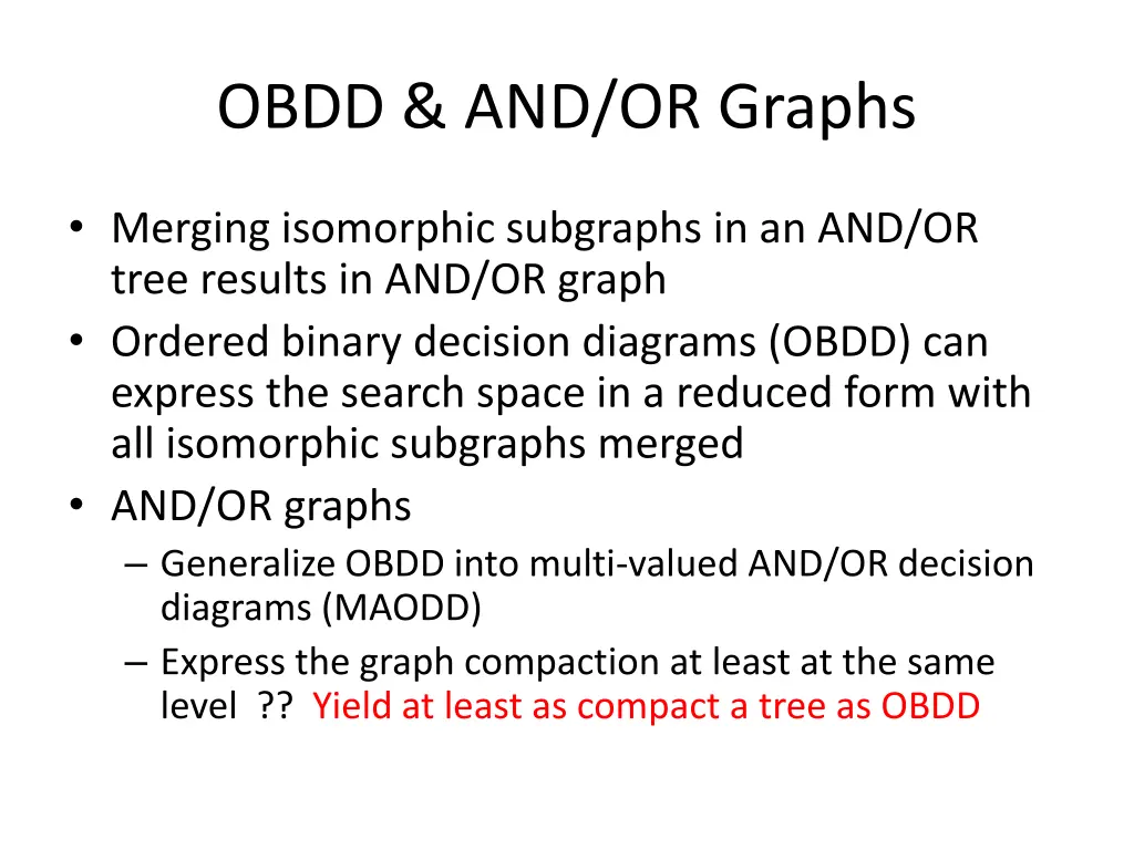obdd and or graphs