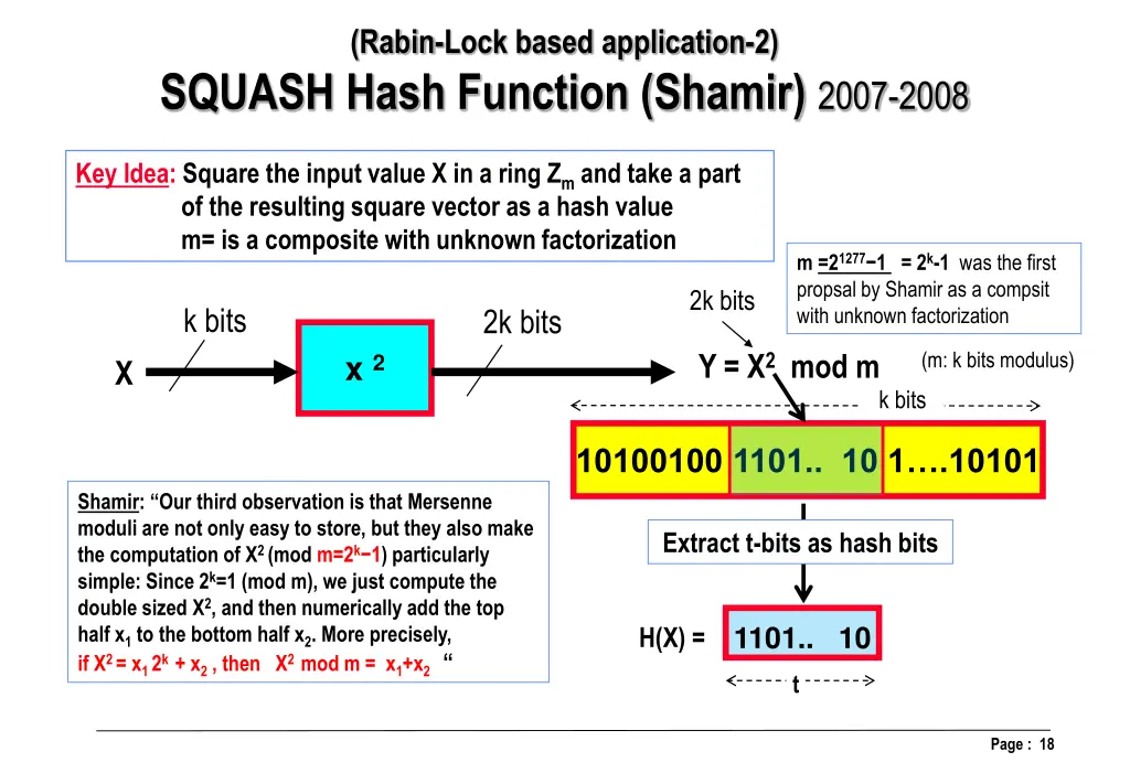 rabin lock based application 2 squash hash