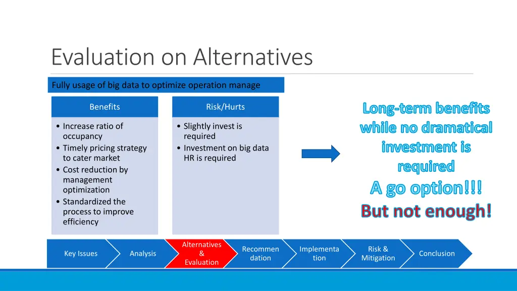 evaluation on alternatives 3