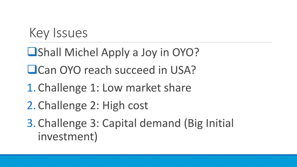 key issues shall michel apply
