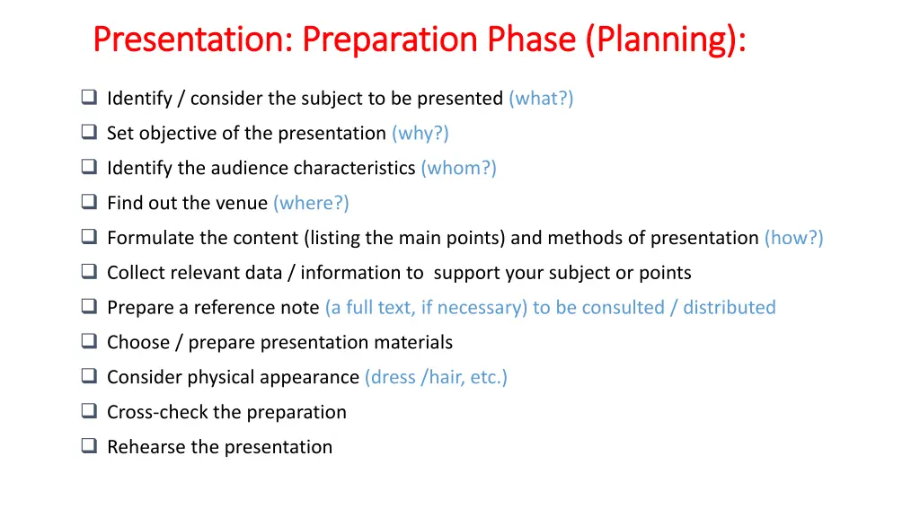 presentation preparation presentation preparation