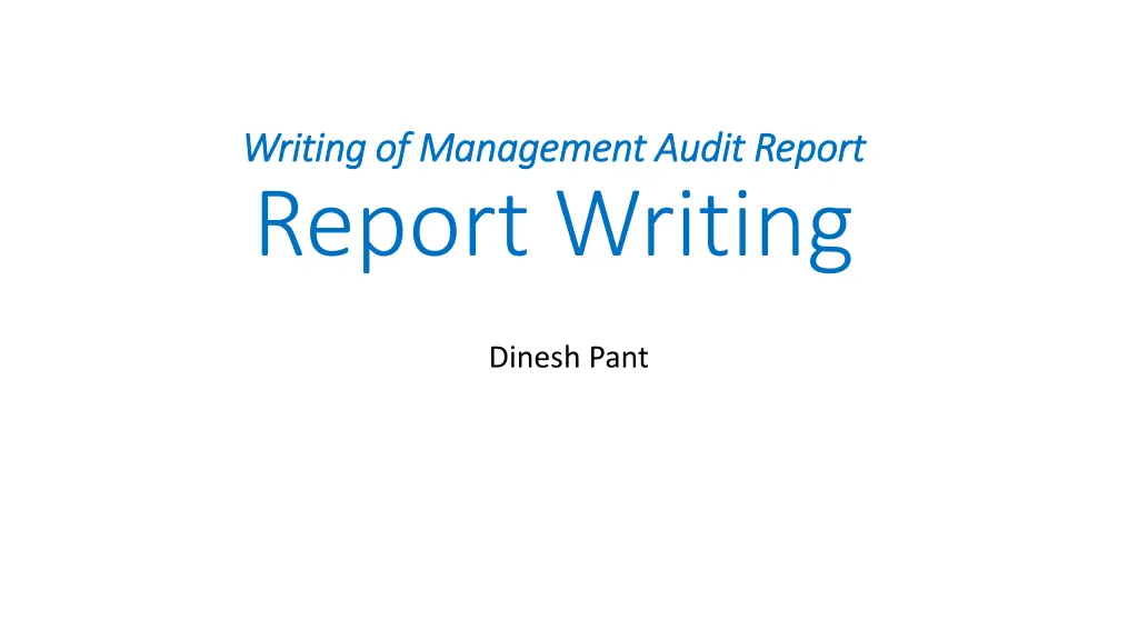 writing of management audit report writing