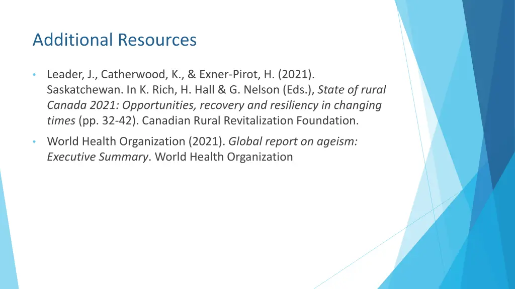 additional resources