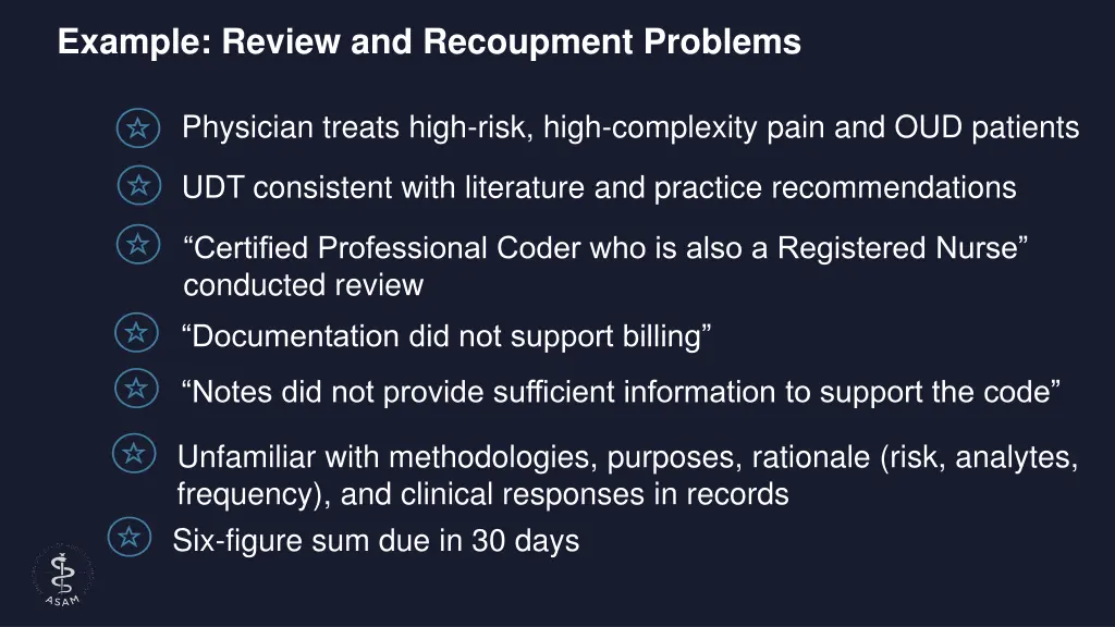 example review and recoupment problems