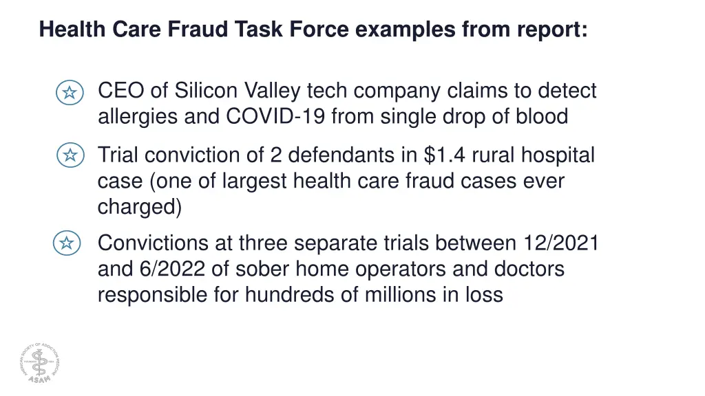 health care fraud task force examples from report