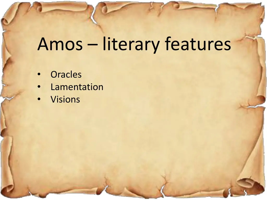 amos literary features