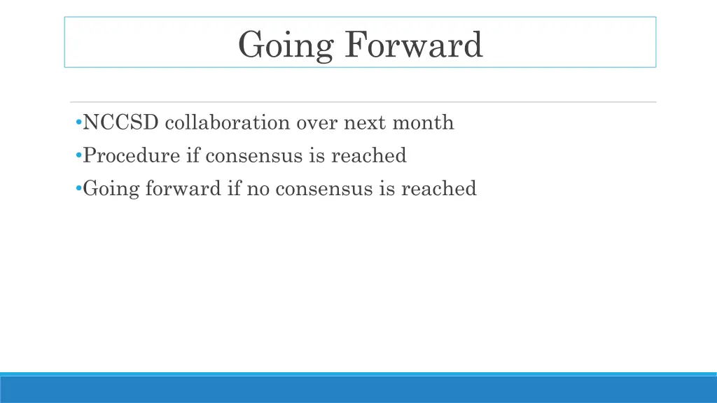 going forward