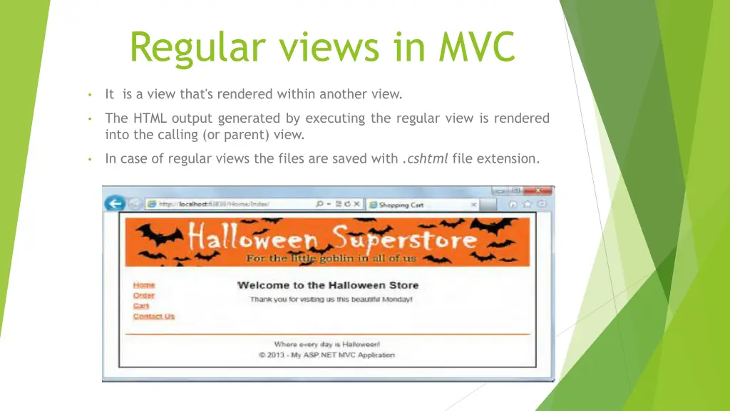 regular views in mvc